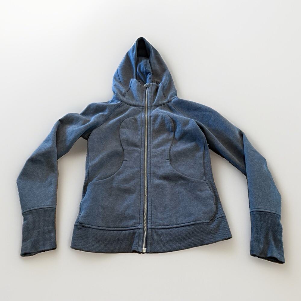 Lululemon Womens Dark Gray Scuba Full Zip Hooded Fleece Sweatshirt Size 4